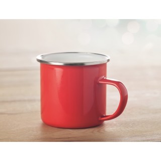 Taza vintage esmaltada publicitaria